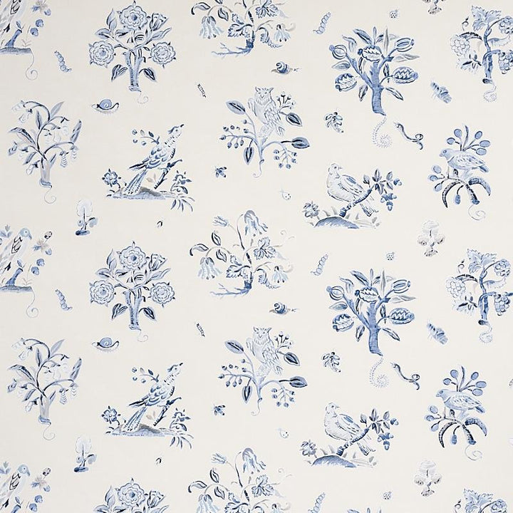 Magical Menagerie Blues 5012212 by Schumacher Wallpaper Flight Of Fancy 54.0" - Fabric Carolina -
