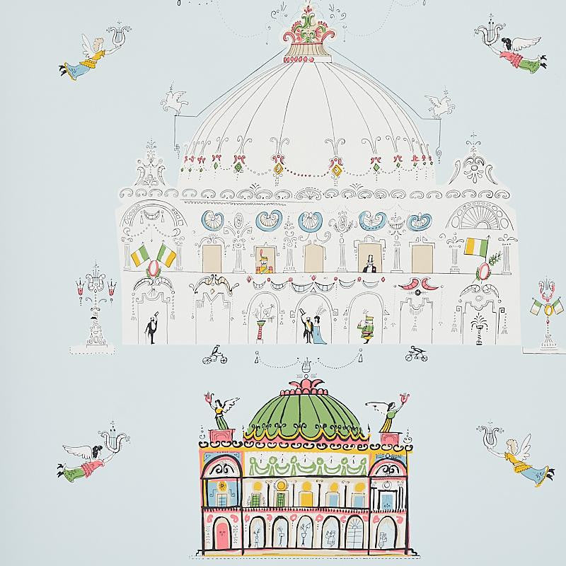 Opera Sky 5012480 by Schumacher Wallpaper Flight Of Fancy 27.0" - Fabric Carolina -