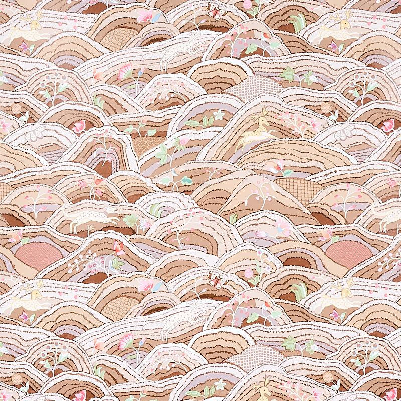 Rolling Hills Mocha / Neutral 5012630 by Schumacher Wallpaper Flight Of Fancy 27.0" - Fabric Carolina -