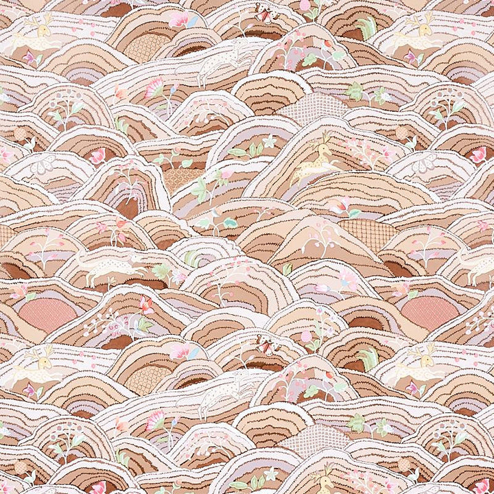 Rolling Hills Mocha / Neutral 5012630 by Schumacher Wallpaper Flight Of Fancy 27.0" - Fabric Carolina -