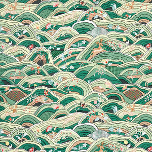 Rolling Hills Green 5012631 by Schumacher Wallpaper