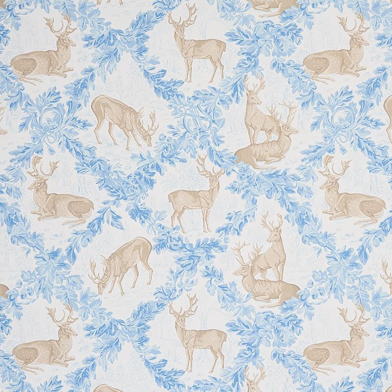 Woburn Meadow Ice 5012730 by Schumacher Designer Wallpaper Luxe Lodge 27.0" - Swanky Fabrics -