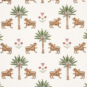 Tiger Palm Cocoa 179930 by Schumacher Fabric