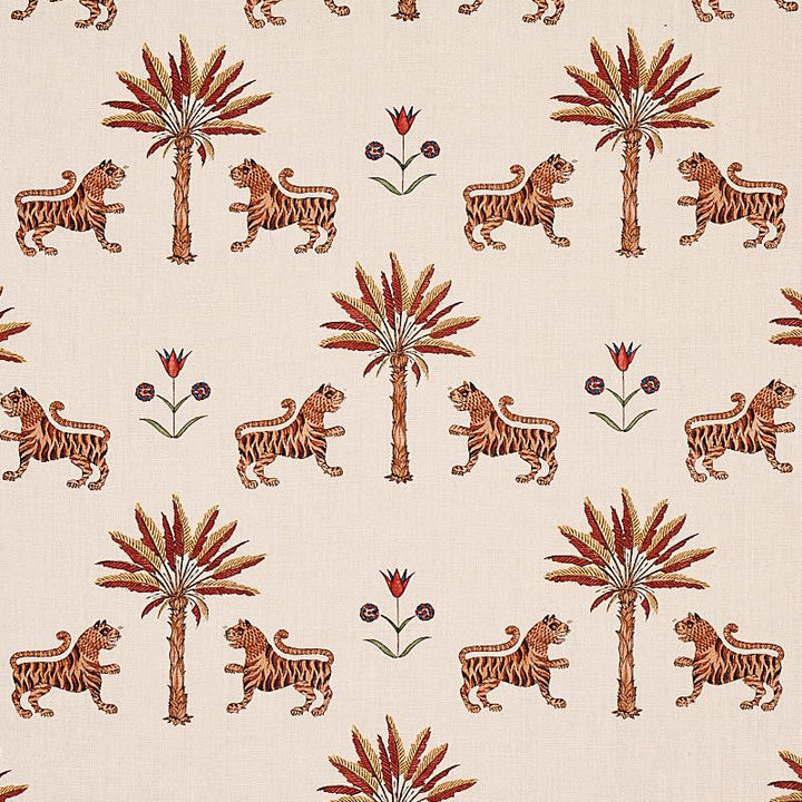 Tiger Palm Crimson 179932 by Schumacher Designer Fabric Mystique 13.5" - Swanky Fabrics -