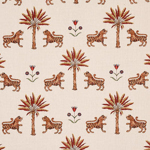 Tiger Palm Crimson 179932 by Schumacher Fabric