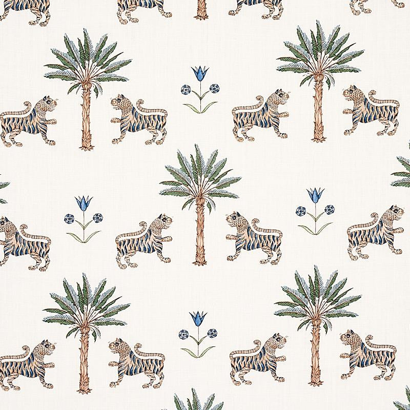 Tiger Palm Delft 179931 by Schumacher Fabric Mystique 13.5" - Fabric Carolina -