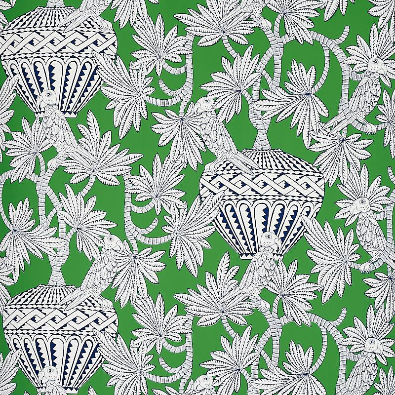 Santarem Green 5012821 by Schumacher Designer Wallpaper Mystique 27.0" - Swanky Fabrics -
