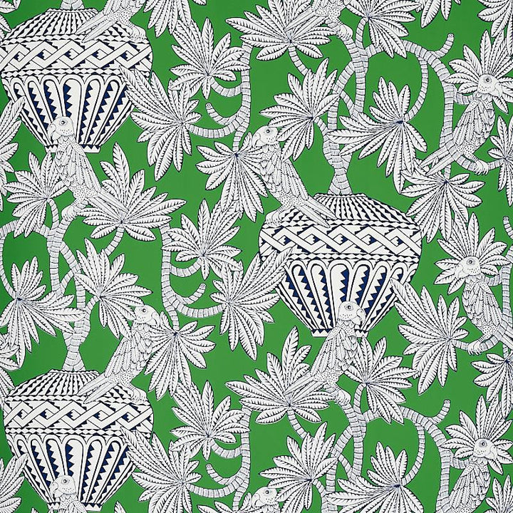 Santarem Green 5012821 by Schumacher Designer Wallpaper Mystique 27.0" - Swanky Fabrics -