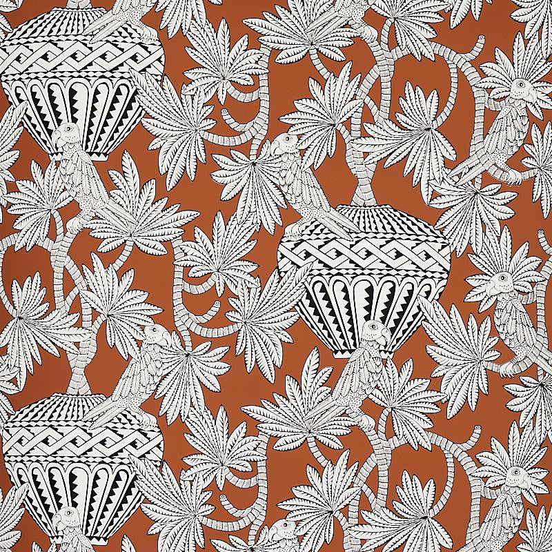 Santarem Chocolate 5012822 by Schumacher Designer Wallpaper Mystique 27.0" - Swanky Fabrics -