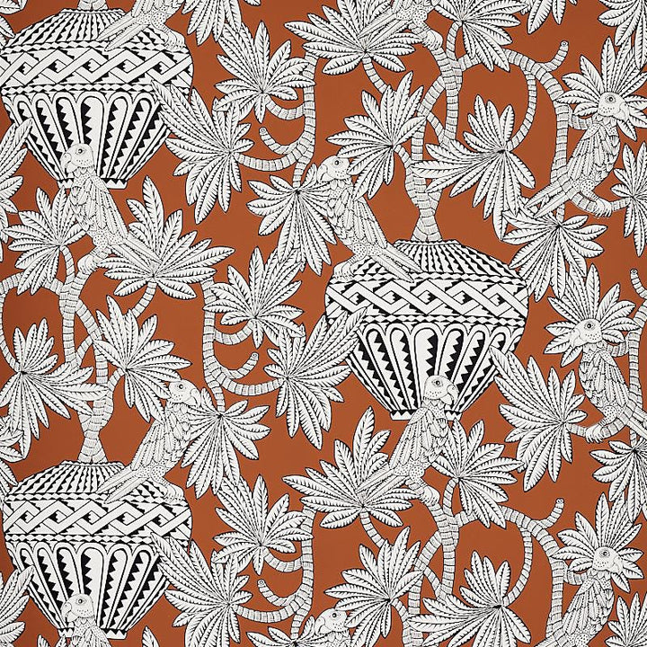 Santarem Chocolate 5012822 by Schumacher Designer Wallpaper Mystique 27.0" - Swanky Fabrics -