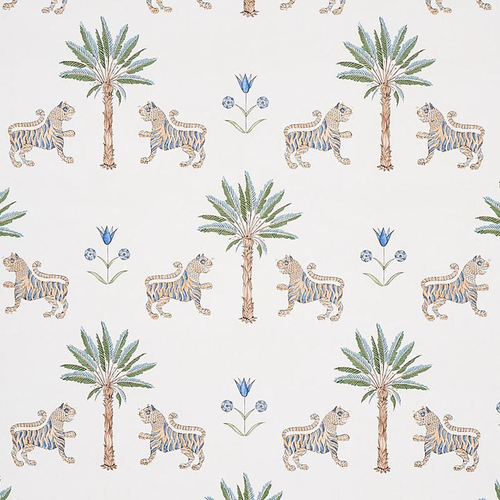 Tiger Palm Delft 5012921 by Schumacher Wallpaper Mystique 13.5" - Fabric Carolina -