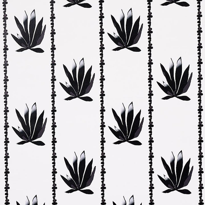 Agave Stripe Parchment 5012681 by Schumacher Wallpaper Peg Norriss 4.5" - Fabric Carolina -