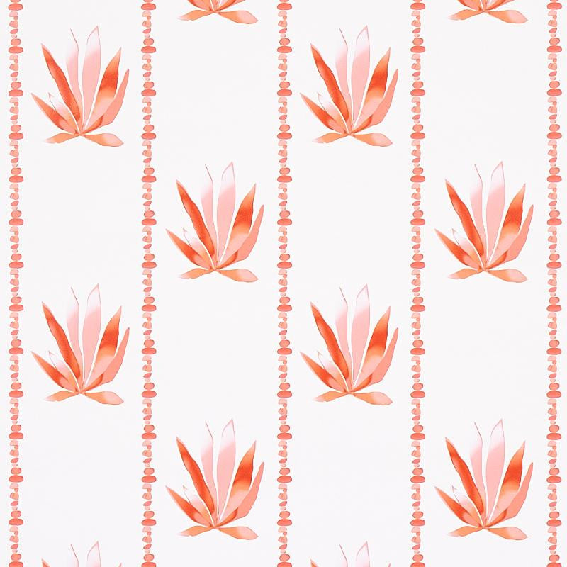 Agave Stripe Grapefruit 5012682 by Schumacher Wallpaper Peg Norriss 4.5" - Fabric Carolina -