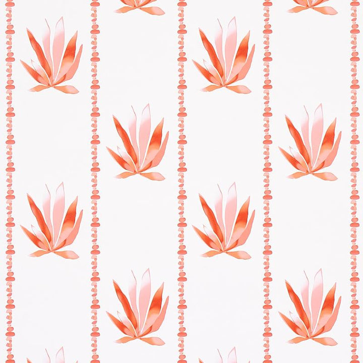 Agave Stripe Grapefruit 5012682 by Schumacher Wallpaper Peg Norriss 4.5" - Fabric Carolina -