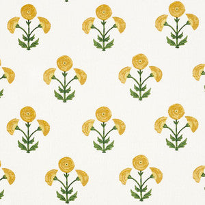 Saranda Flower Embroidery Marigold 179671 by Schumacher Fabric