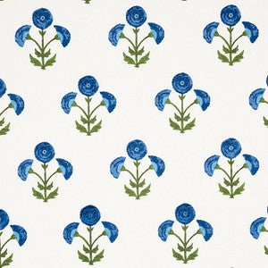 Saranda Flower Embroidery Royal 179672 by Schumacher Fabric