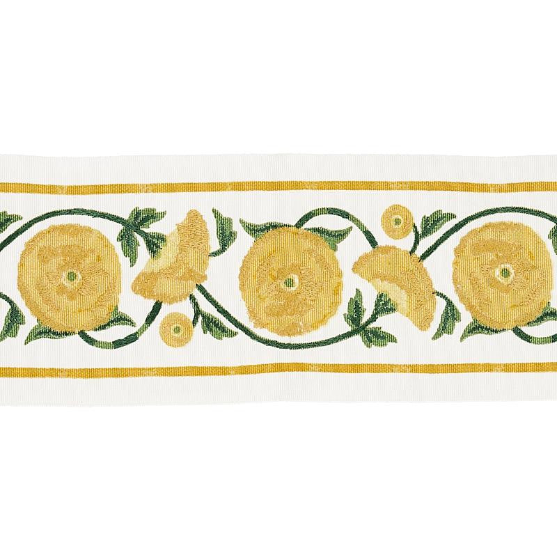 Saranda Flower Embroidery Tape Marigold 80391 by Schumacher Trim Perennial Favorites - Fabric Carolina -