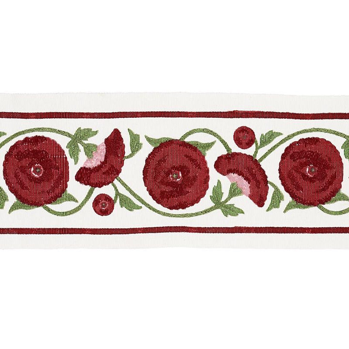 Saranda Flower Embroidery Tape Cardinal 80390 by Schumacher Trim Perennial Favorites - Fabric Carolina -