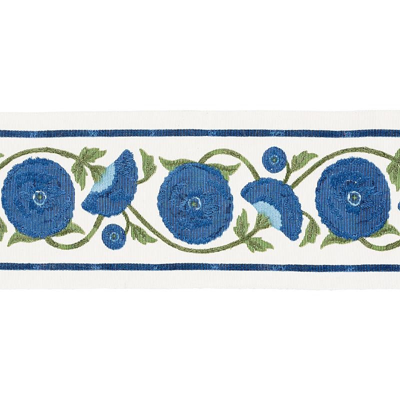 Saranda Flower Embroidery Tape Royal 80392 by Schumacher Trim Perennial Favorites - Fabric Carolina -
