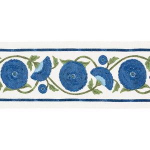 Saranda Flower Embroidery Tape Royal 80392 by Schumacher Trim
