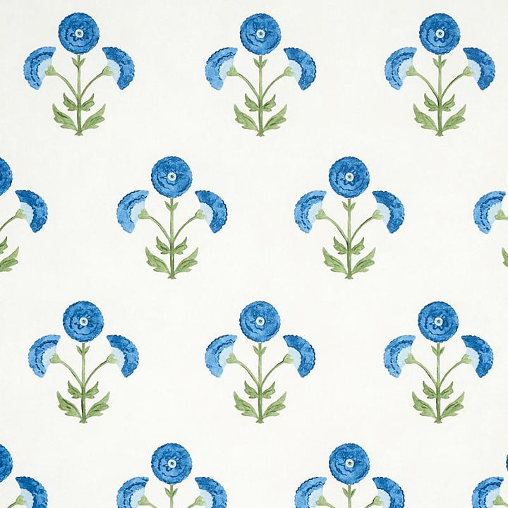 Saranda Flower Royal 5012412 by Schumacher Wallpaper Perennial Favorites 27.0" - Fabric Carolina -