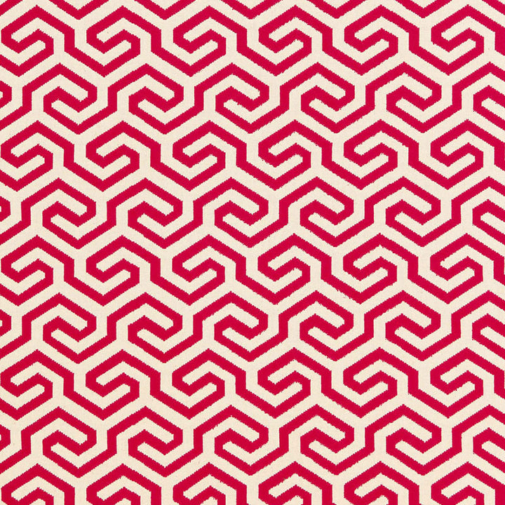 Ming Fret Cerise 66880 by Schumacher Designer Fabric CHROMA See Sample FRANCE MEDIUM DUTY </p><p>Repeat: Horizontal: 4 1/8" (10CM) and Vertical: 5 1/2" (14CM) 50" WIDE (127CM) - Swanky Fabrics -