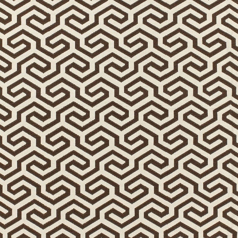 Ming Fret Chocolate 66885 by Schumacher Designer Fabric CHROMA SP14 COTTON 75% LINEN 25% FRANCE MARTINDALE 18,000 </p><p>Repeat: Horizontal: 4 1/8" (10CM) and Vertical: 5 1/2" (14CM) 50 - Swanky Fabrics -