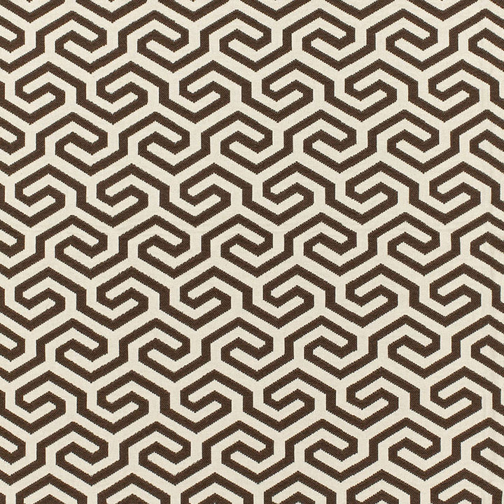 Ming Fret Chocolate 66885 by Schumacher Designer Fabric CHROMA SP14 COTTON 75% LINEN 25% FRANCE MARTINDALE 18,000 </p><p>Repeat: Horizontal: 4 1/8" (10CM) and Vertical: 5 1/2" (14CM) 50 - Swanky Fabrics -