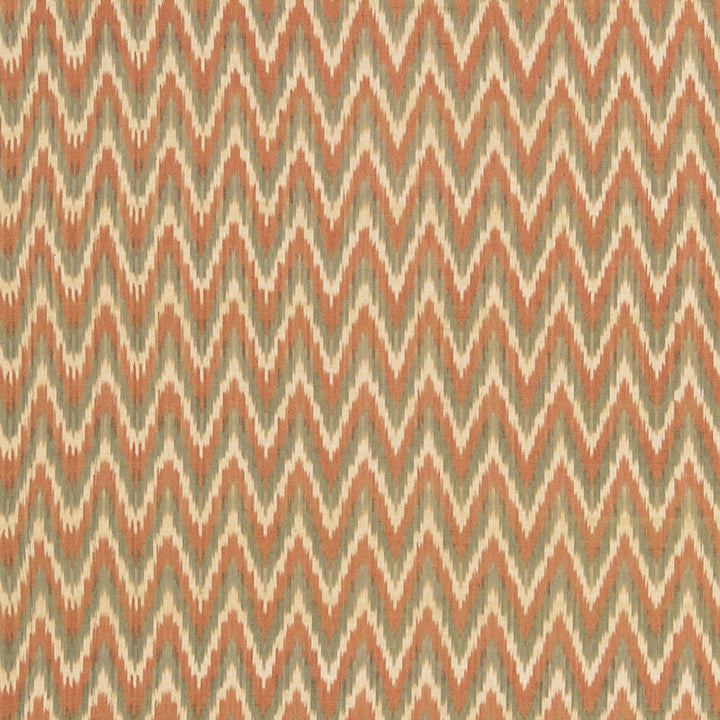 Adari Cotton Ikat Sienna 66940 by Schumacher Designer Fabric CHROMA See Sample INDIA LIGHT DUTY </p><p>Repeat: Horizontal: 2 3/8" (6CM) and Vertical: 2 1/2" (6CM) 52" WIDE (132CM) - Swanky Fabrics -