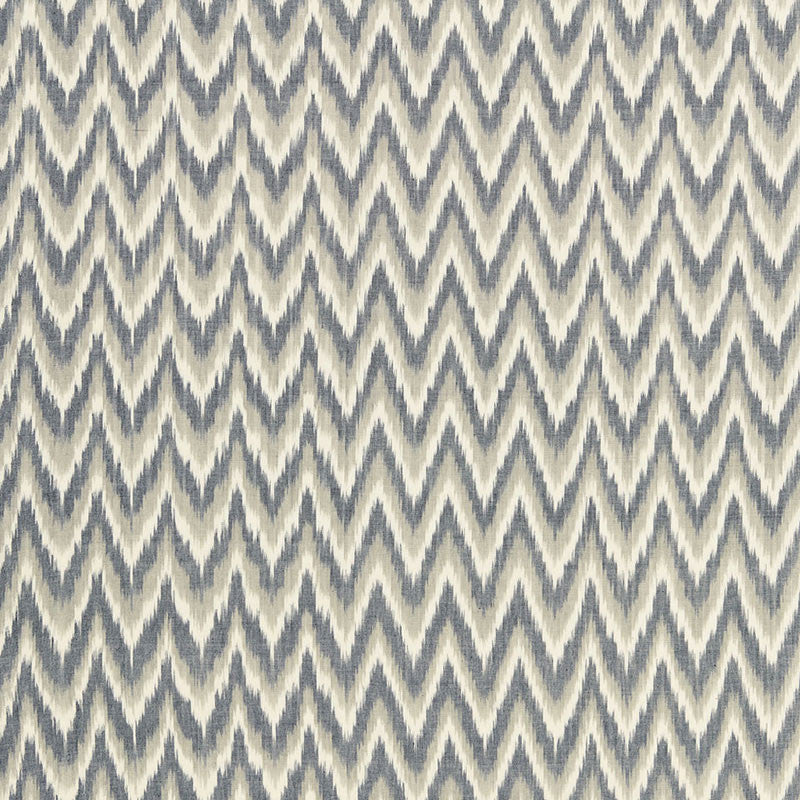 Adari Cotton Ikat Stone 66943 by Schumacher Designer Fabric CHROMA See Sample INDIA LIGHT DUTY </p><p>Repeat: Horizontal: 2 3/8" (6CM) and Vertical: 2 1/2" (6CM) 52" WIDE (132CM) - Swanky Fabrics -