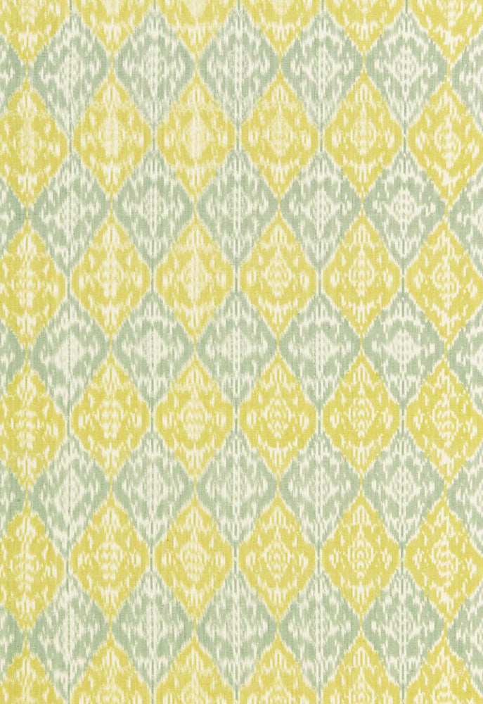 Varanasi Cotton Ikat Sea Glass 66952 by Schumacher Fabric Chroma 100% Cotton - Horizontal: 4.25 and Vertical: 7.125 52 - Fabric Carolina -