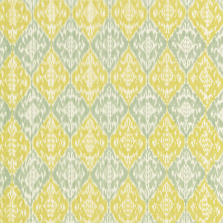 Varanasi Cotton Ikat Sea Glass 66952 by Schumacher Fabric CHROMA See Sample INDIA LIGHT DUTY </p><p>Repeat: Horizontal: 4 1/4" (11CM) and Vertical: 7 1/8" (18CM) 52" WIDE (132CM) - Fabric Carolina -