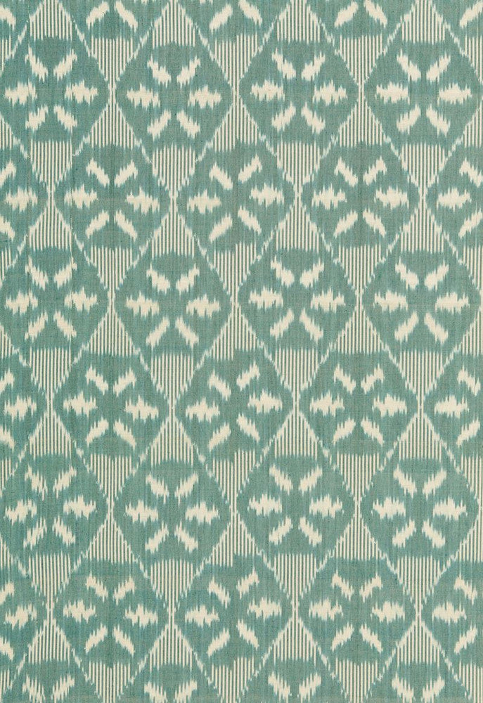 Darjeeling Cotton Ikat Peacock 66960 by Schumacher Fabric Chroma 100% Cotton - Horizontal: 6.625 and Vertical: 11 52 - Fabric Carolina -