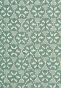 Darjeeling Cotton Ikat Peacock 66960 by Schumacher Fabric