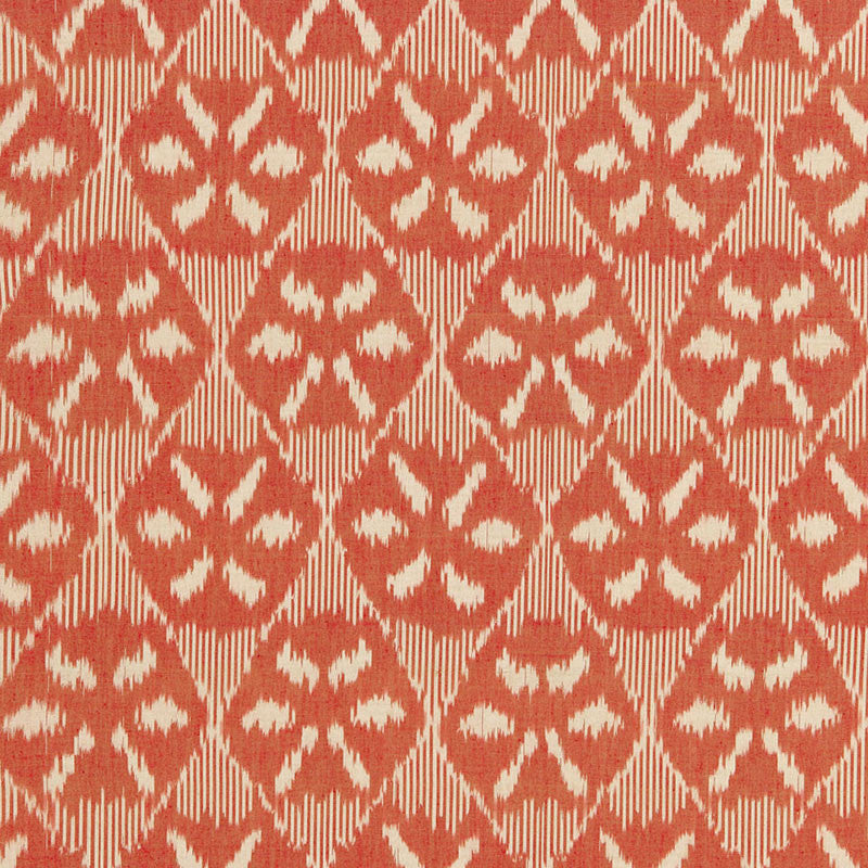 Darjeeling Cotton Ikat Persimmon 66963 by Schumacher Designer Fabric CHROMA COTTON 100% INDIA </p><p>Repeat: Horizontal: 6 5/8" (17CM) and Vertical: 11" (28CM) 52 - Swanky Fabrics -