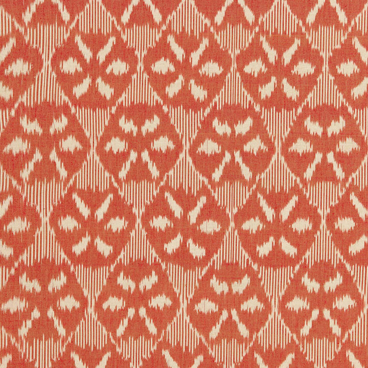 Darjeeling Cotton Ikat Persimmon 66963 by Schumacher Fabric CHROMA See Sample INDIA LIGHT DUTY </p><p>Repeat: Horizontal: 6 5/8" (17CM) and Vertical: 11" (28CM) 52" WIDE (132CM) - Fabric Carolina -