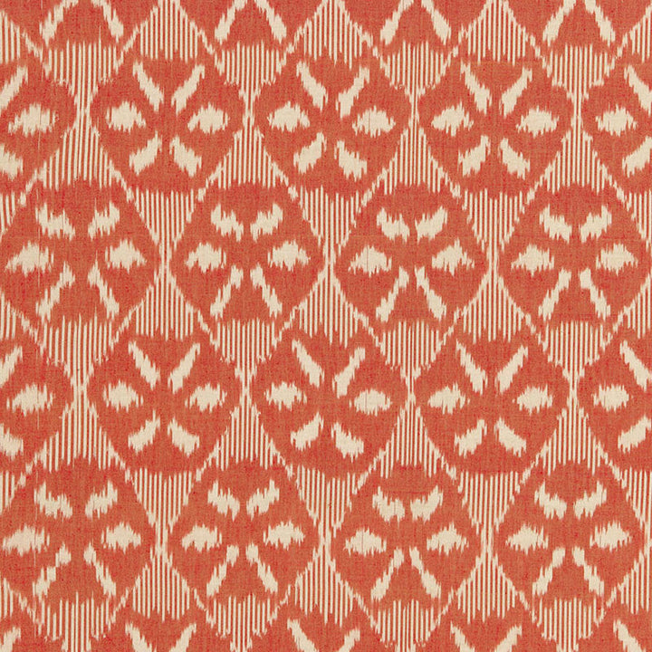 Darjeeling Cotton Ikat Persimmon 66963 by Schumacher Fabric Schumacher Fabric Darjeeling Cotton Ikat Persimmon 66963Fabric COTTON 100% INDIA </p><p>Repeat: H: HORZ. 6 5/8" (17CM), V: VERT. 11" (28CM) 52 - Fabric Carolina -