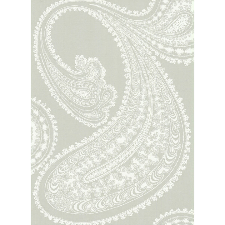 Rajapur White/Gy by Cole & Son Designer Wallcovering COLE & SON NEW CONTEMPORARY PAPER - 100% United Kingdom - Horizontal: 21 and Vertical: 30 20.5 - Swanky Fabrics -