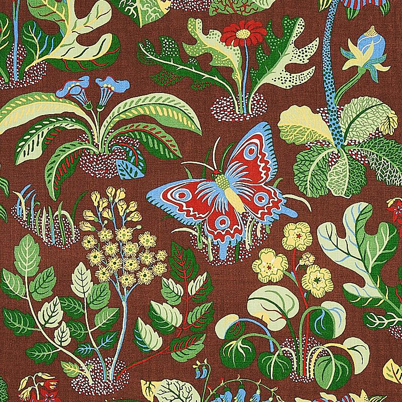 Exotic Butterfly Brown 176186 by Schumacher Fabric Perennial Favorites 26.5" - Fabric Carolina -