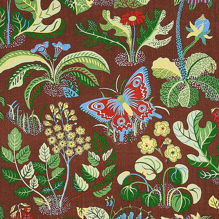 Exotic Butterfly Brown 176186 by Schumacher Fabric Perennial Favorites 26.5" - Fabric Carolina -