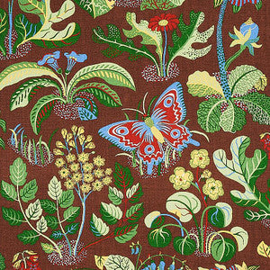 Exotic Butterfly Brown 176186 by Schumacher Fabric