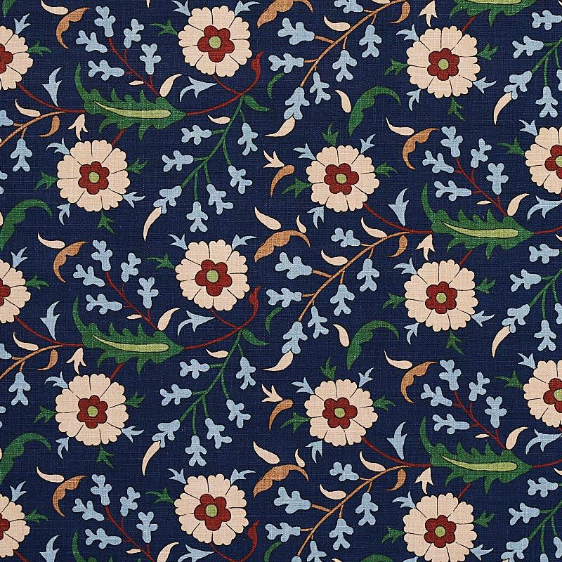 Floralia Indigo 179951 by Schumacher Fabric Cabana 27.0" - Fabric Carolina -