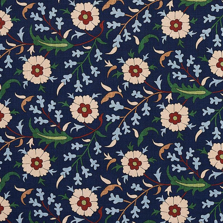 Floralia Indigo 179951 by Schumacher Fabric Cabana 27.0" - Fabric Carolina -