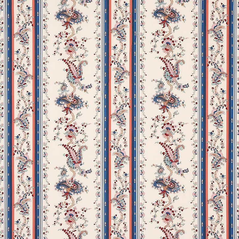 Elena Paisley Stripe Blue 179980 by Schumacher Fabric Cabana 13.5" - Fabric Carolina -