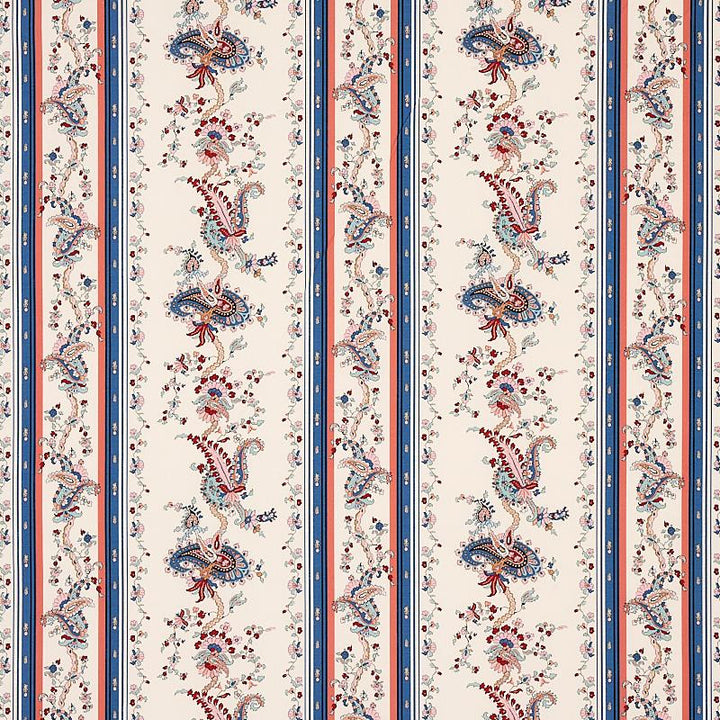 Elena Paisley Stripe Blue 179980 by Schumacher Fabric Cabana 13.5" - Fabric Carolina -