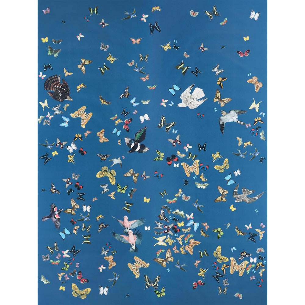 Queen'S Flight Navy 5010867 by Schumacher Wallpaper Peg Norriss 108.0" - Fabric Carolina -