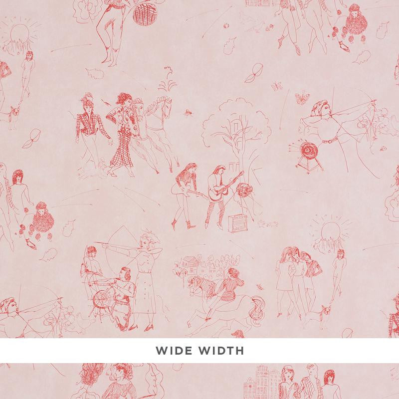 Toile De Femmes Poppy 5011082 by Schumacher Wallpaper Peg Norriss 18.0" - Fabric Carolina -