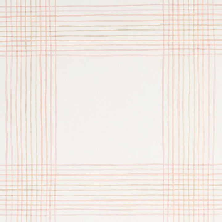 Minerva Plaid Pink 5012372 by Schumacher Designer Wallpaper Plaid Wallcoverings 27.0" - Swanky Fabrics -