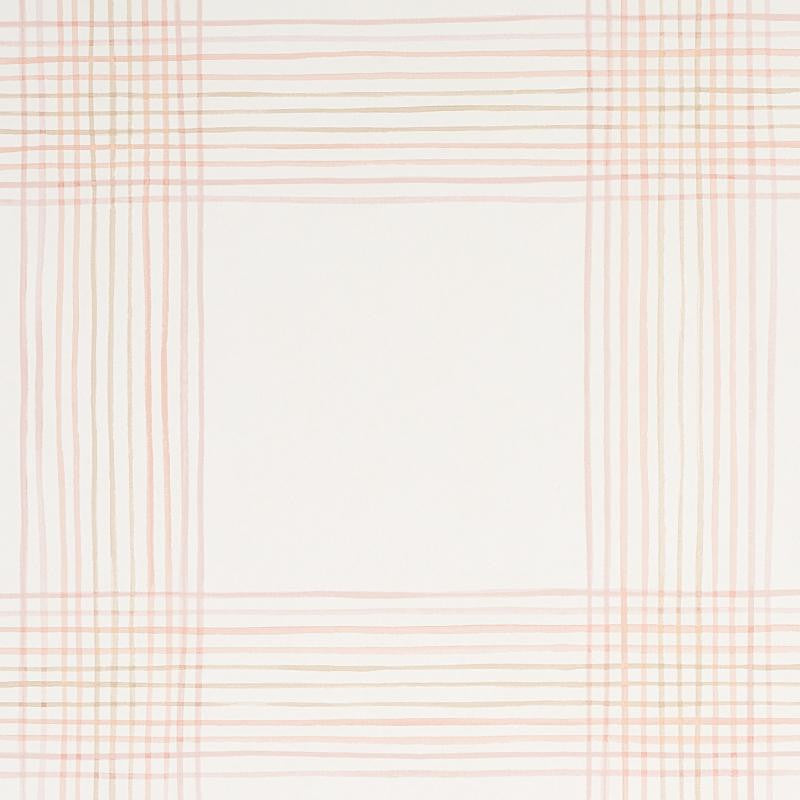 Minerva Plaid Pink 5012372 by Schumacher Wallpaper Plaid Wallcoverings 27.0" - Fabric Carolina -