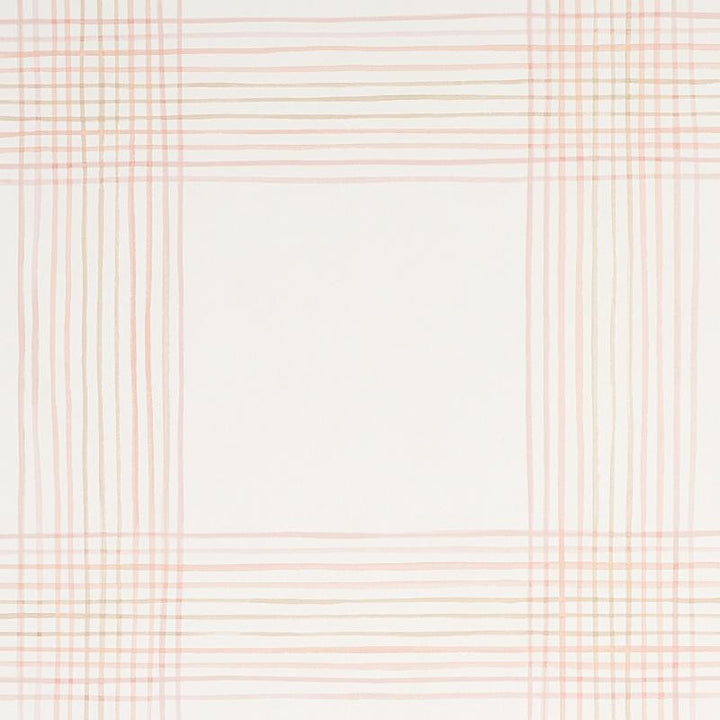 Minerva Plaid Pink 5012372 by Schumacher Wallpaper Plaid Wallcoverings 27.0" - Fabric Carolina -